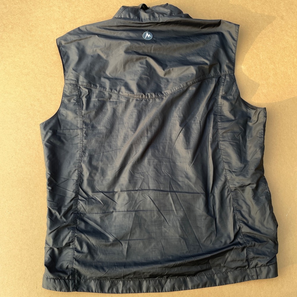 Marmot Vest Mens M Black Hiking Casual Full Zip Lightweight Mock Neck CC-206 - Picture 8 of 8